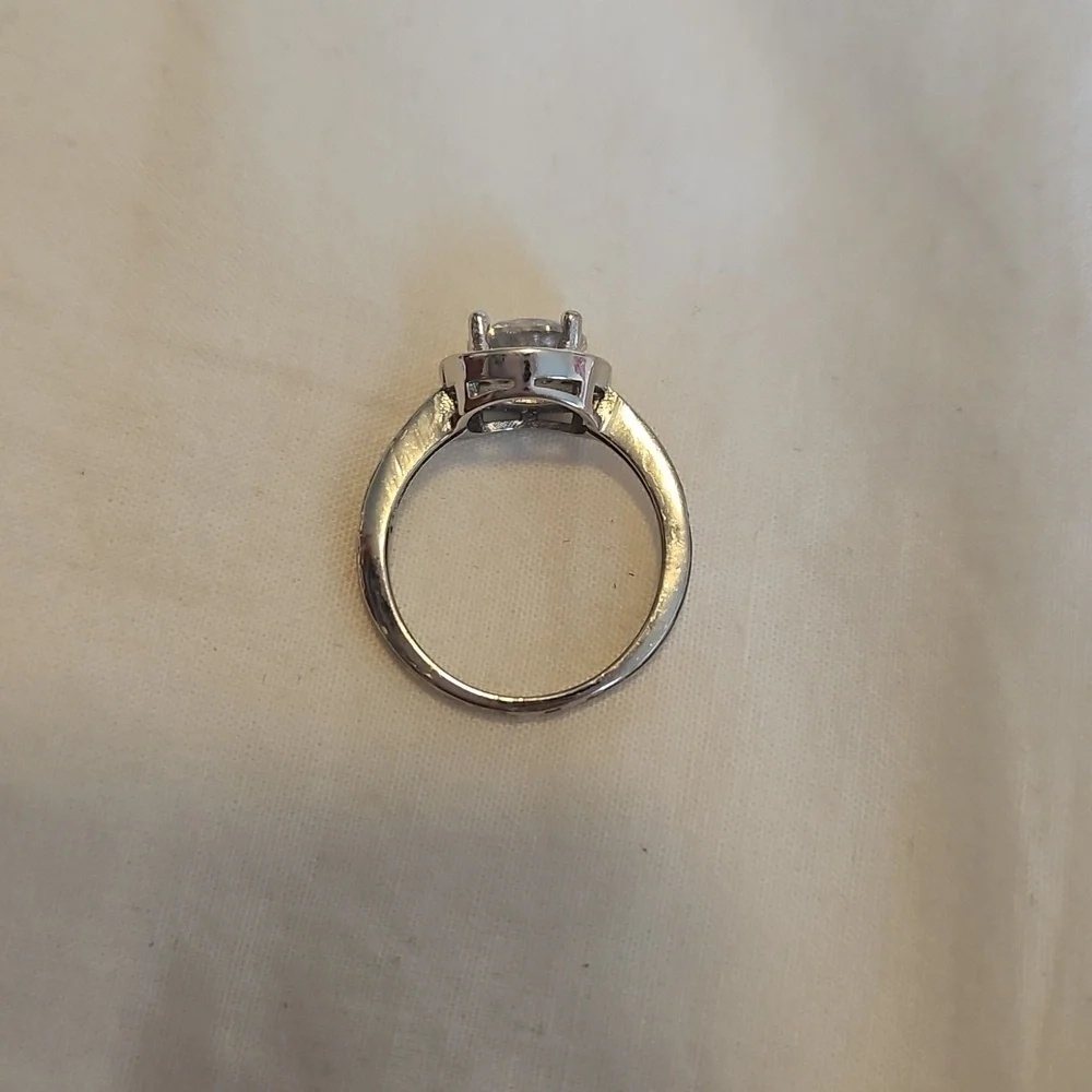 Silver Cubic Zirconia Halo Ring